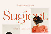 Sugiest Modern Editorial Serif, a Serif Font by timelesstype.co (Thumbnail 1 of 20)