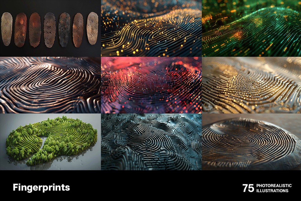 Fingerprints. 75 images, an Object Illustration by Handmadefont (Photo 6 of 15)