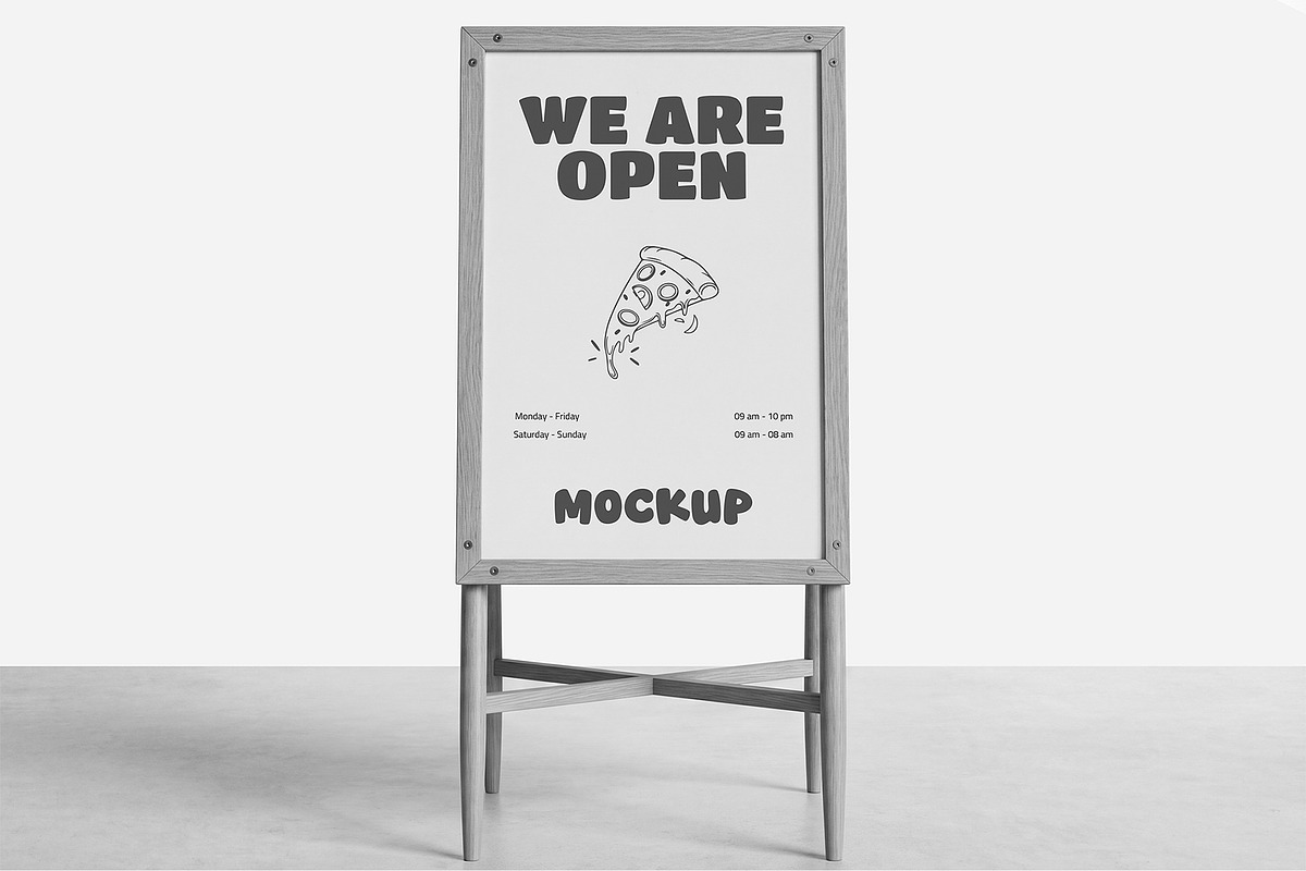 Wooden Restaurant Menu Board Mockup, an Advertising Mockup by graphypix (Photo 3 of 4)