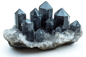 Pure and clean black quartz crystal clusters, a Nature Photo by AlyaAnd