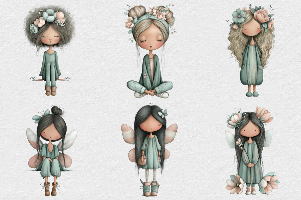 Whimsical Spring Fairy Clipart, an Illustration by DreamCafeArt (Photo 5 of 6)