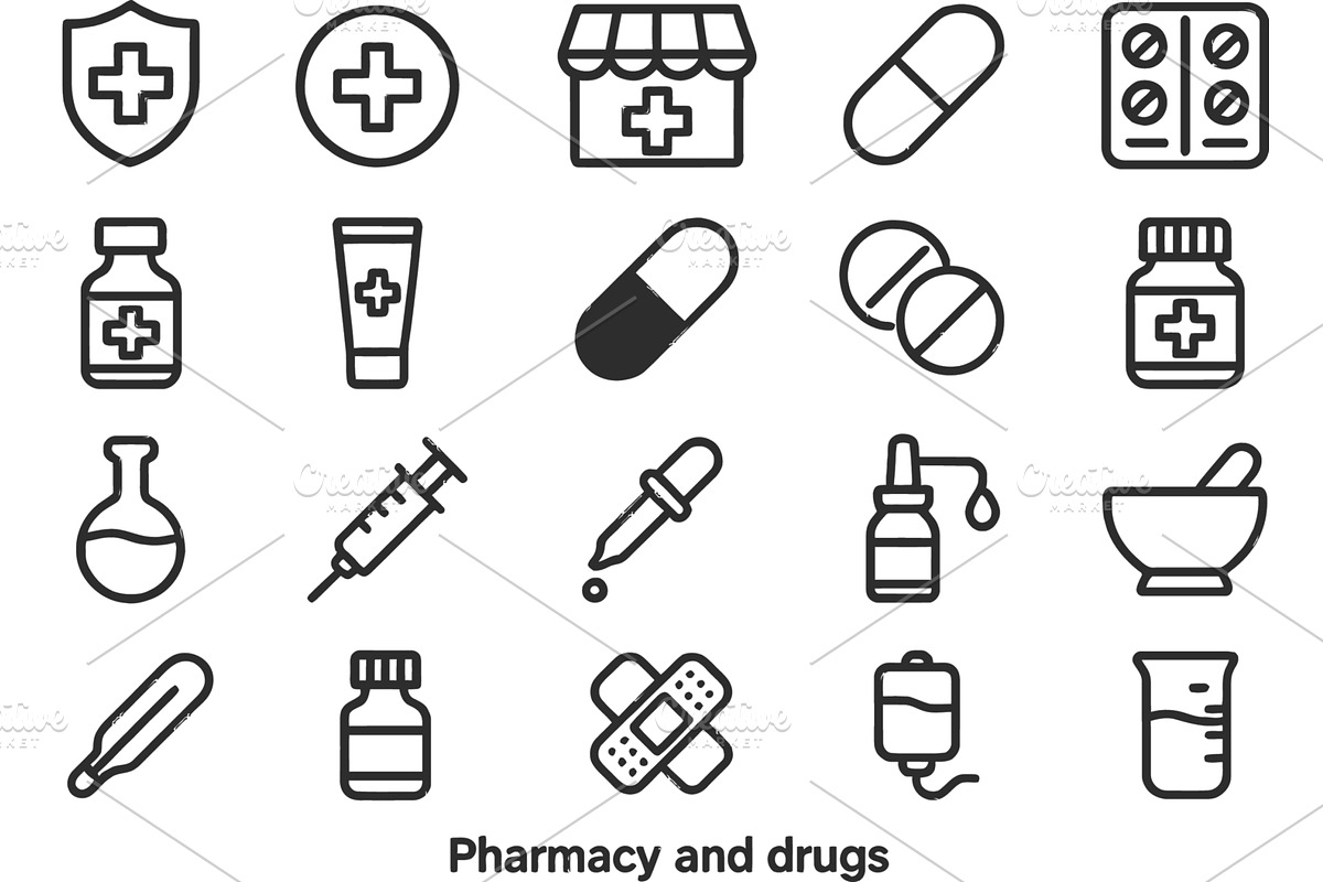 Vector illustration of pharmacy and, a Healthcare Illustration by ZinetroN