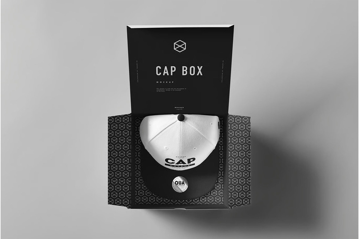 Cap & Box Mock-up, a Packaging Mockup by zippypixelstudio (Photo 2 of 7)