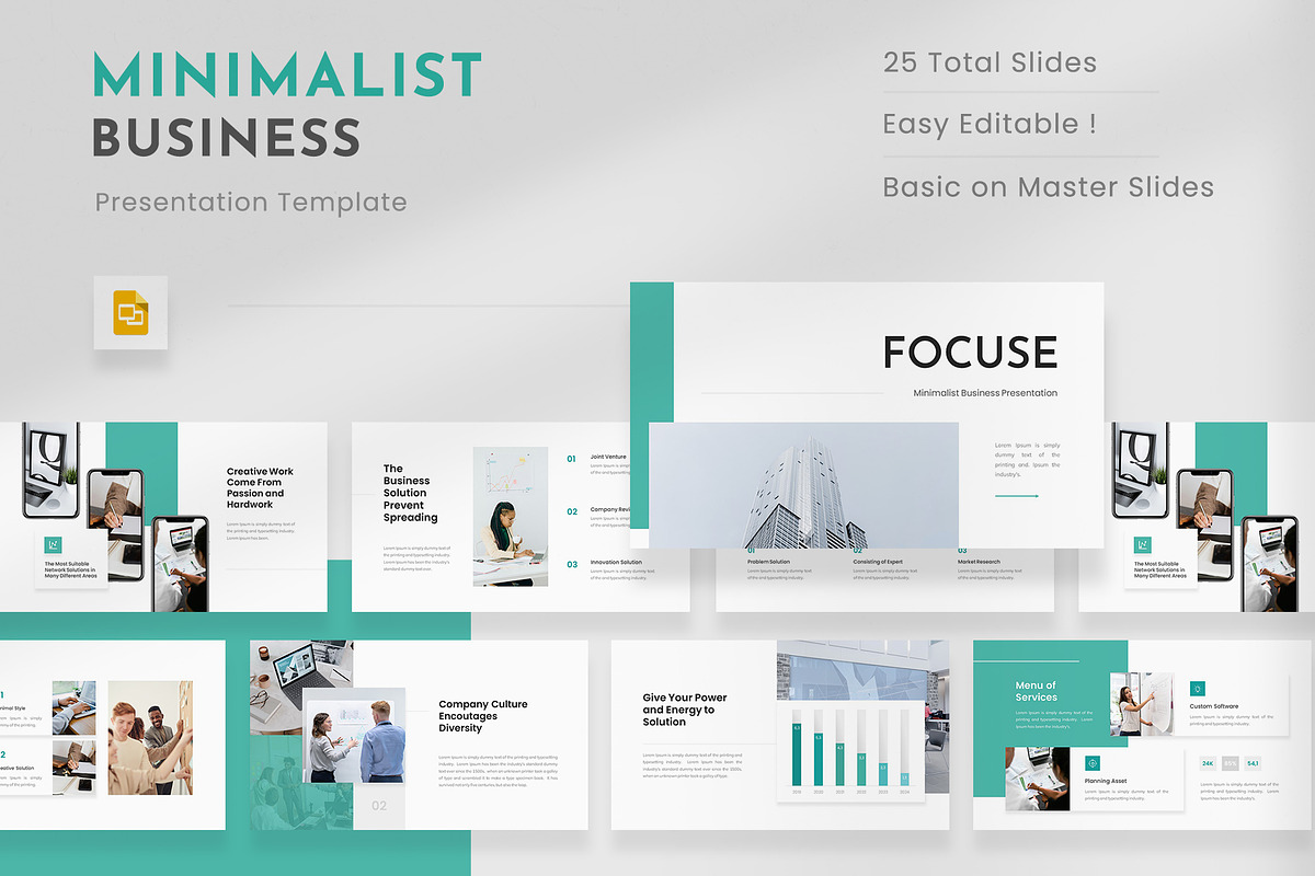Minimalist Business Google slides, a Presentation Template by Premast (Photo 1 of 3)