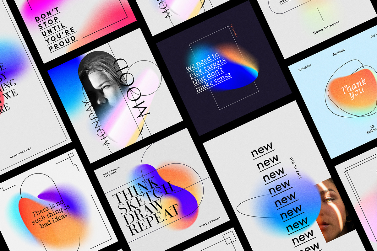 Chroma Grainy Instagram Template, a Social Media Template by kuro (Photo 3 of 7)
