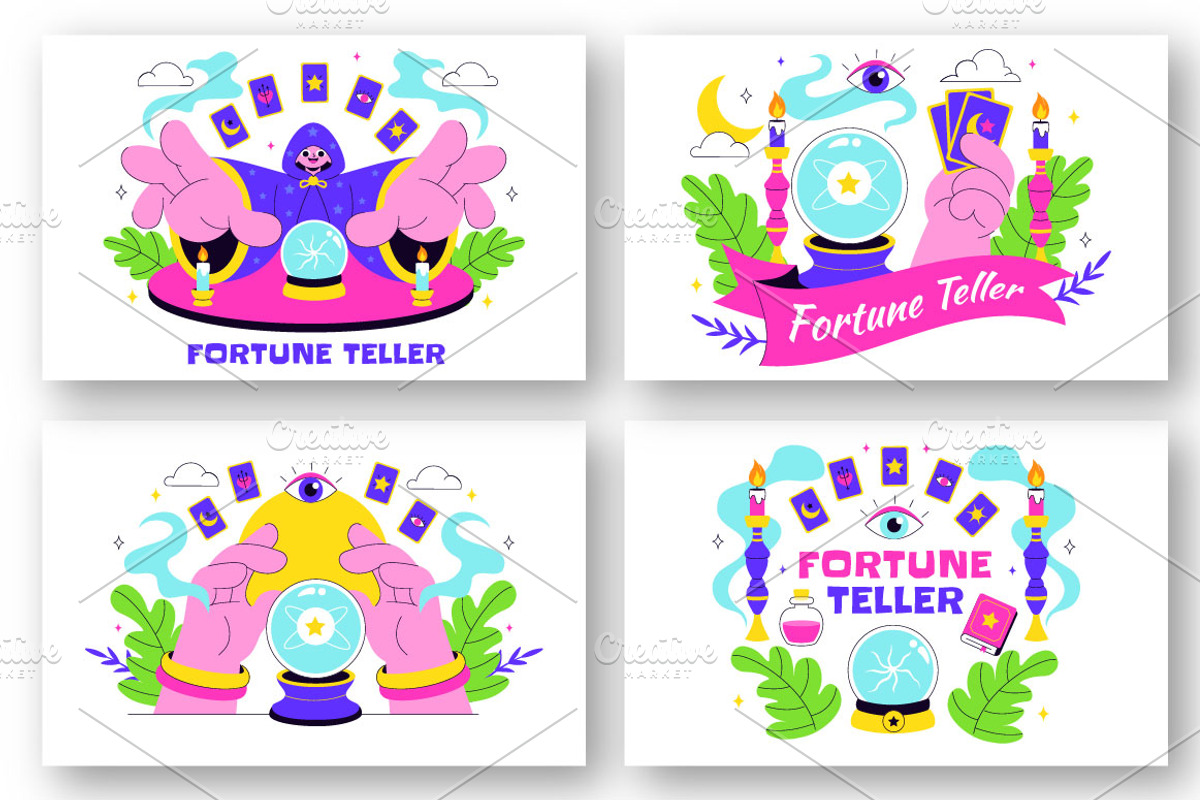 10 Fortune Teller Tarot Illustration, a Person Illustration by denayunebgt (Photo 3 of 4)