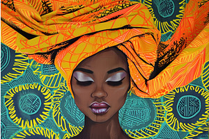 Traditional African woman towel, a Person Illustration by Ylivdesign