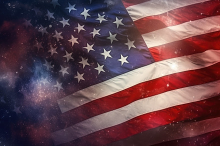 American flag waving in the wind. Un, a Photo by Iftikhar Alam
