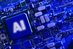 AI Processor on Blue Circuit Board, a Technology Photo by Davizro's Market