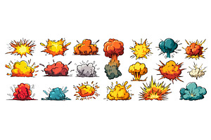 Cartoon bomb explosion effects, an Object Illustration by Onyx
