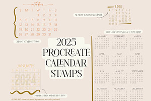 2025 Procreate Calendar Brush Set