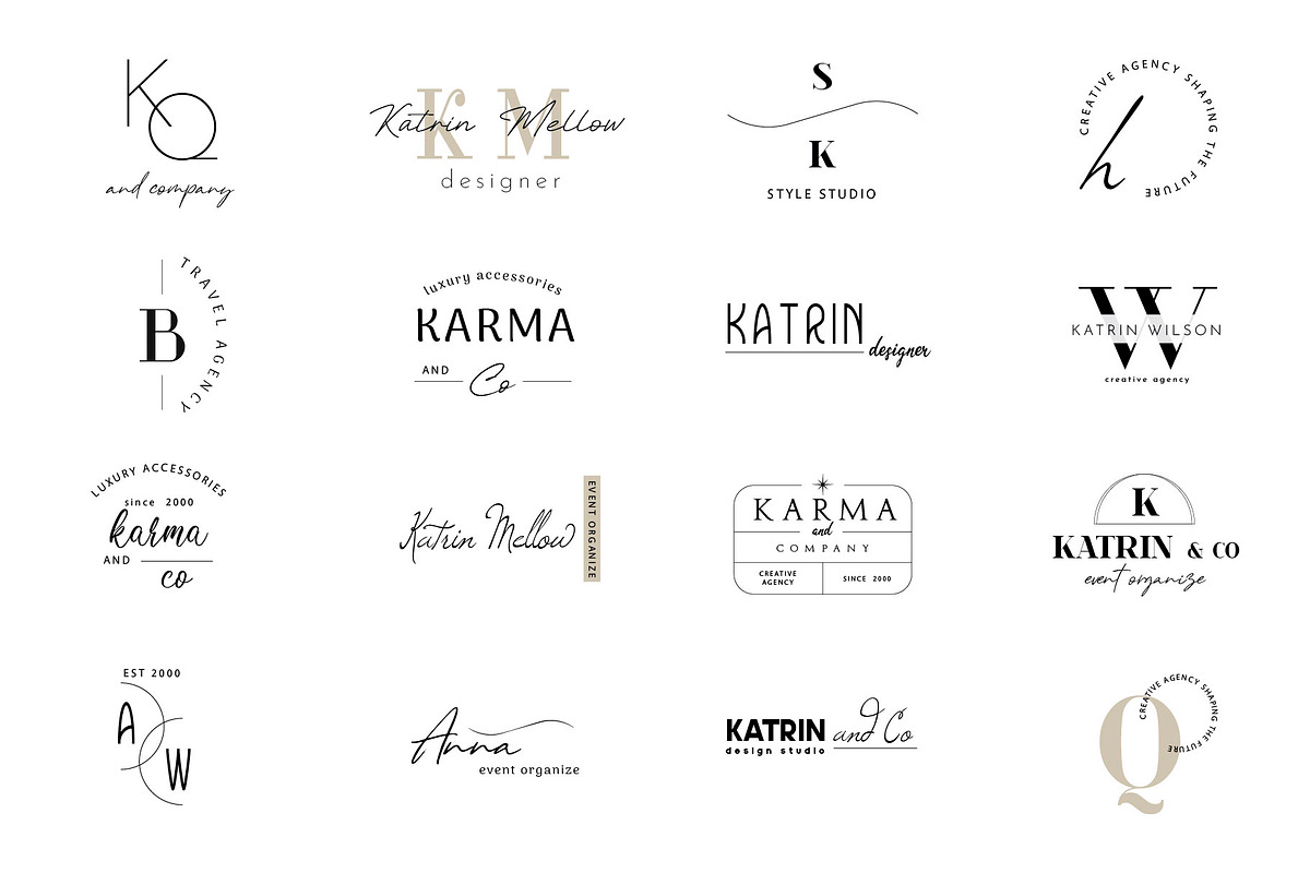 Simple & Minimalist  Logo EPS AI PSD, a Branding & Logo Template by Katya_lu (Photo 5 of 12)