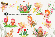 Watercolor Woodland Fairy Clipart, a Person Illustration by TanyaOak (Thumbnail 2 of 4)
