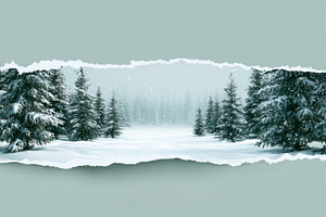 Winter landscape with snow and trees