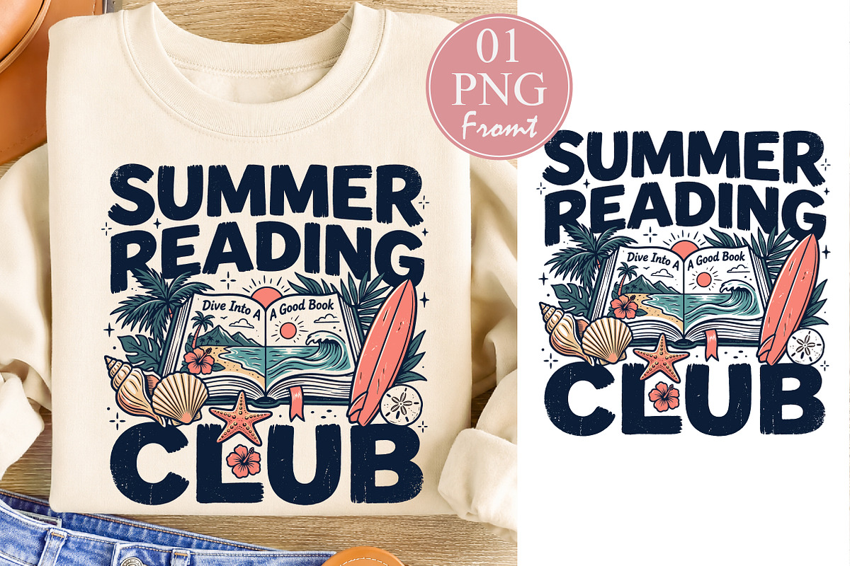 Summer Reading PNG, Dive Into A, a Seasonal Illustration by Rose Art (Photo 1 of 4)