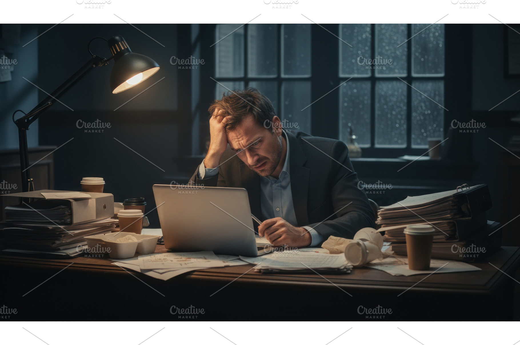 Stressed office worker under desk, an Architecture Photo by Igor Tichonow