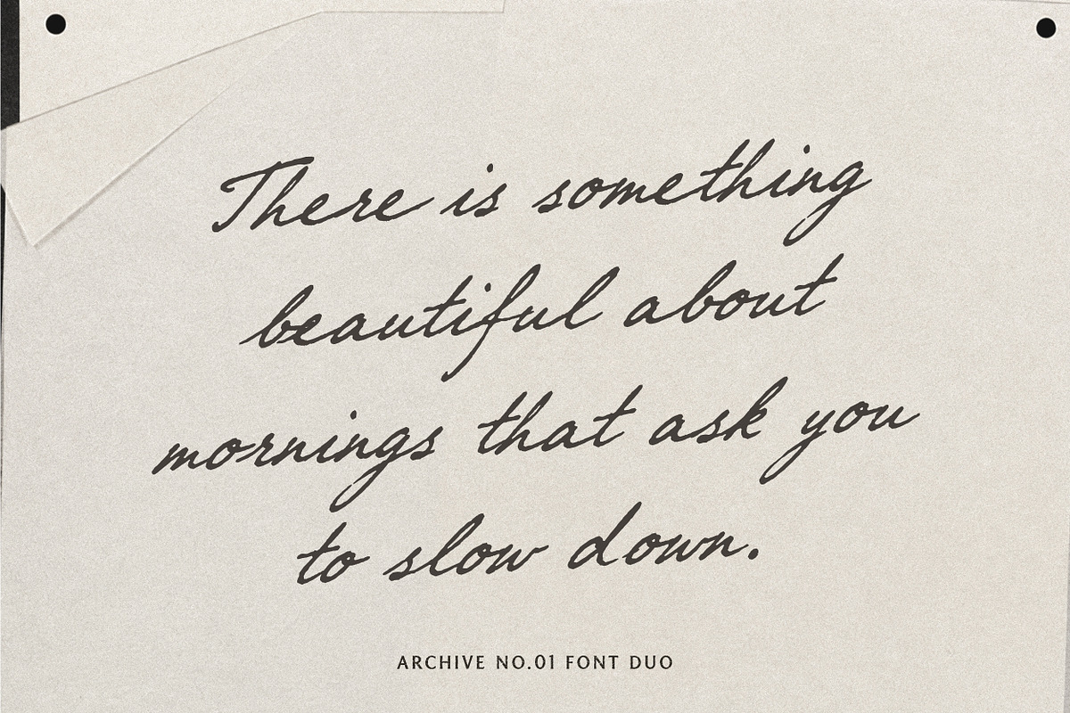Archive 01 - Editorial Font Duo, a Script Font by Davide Bassu (Photo 3 of 15)