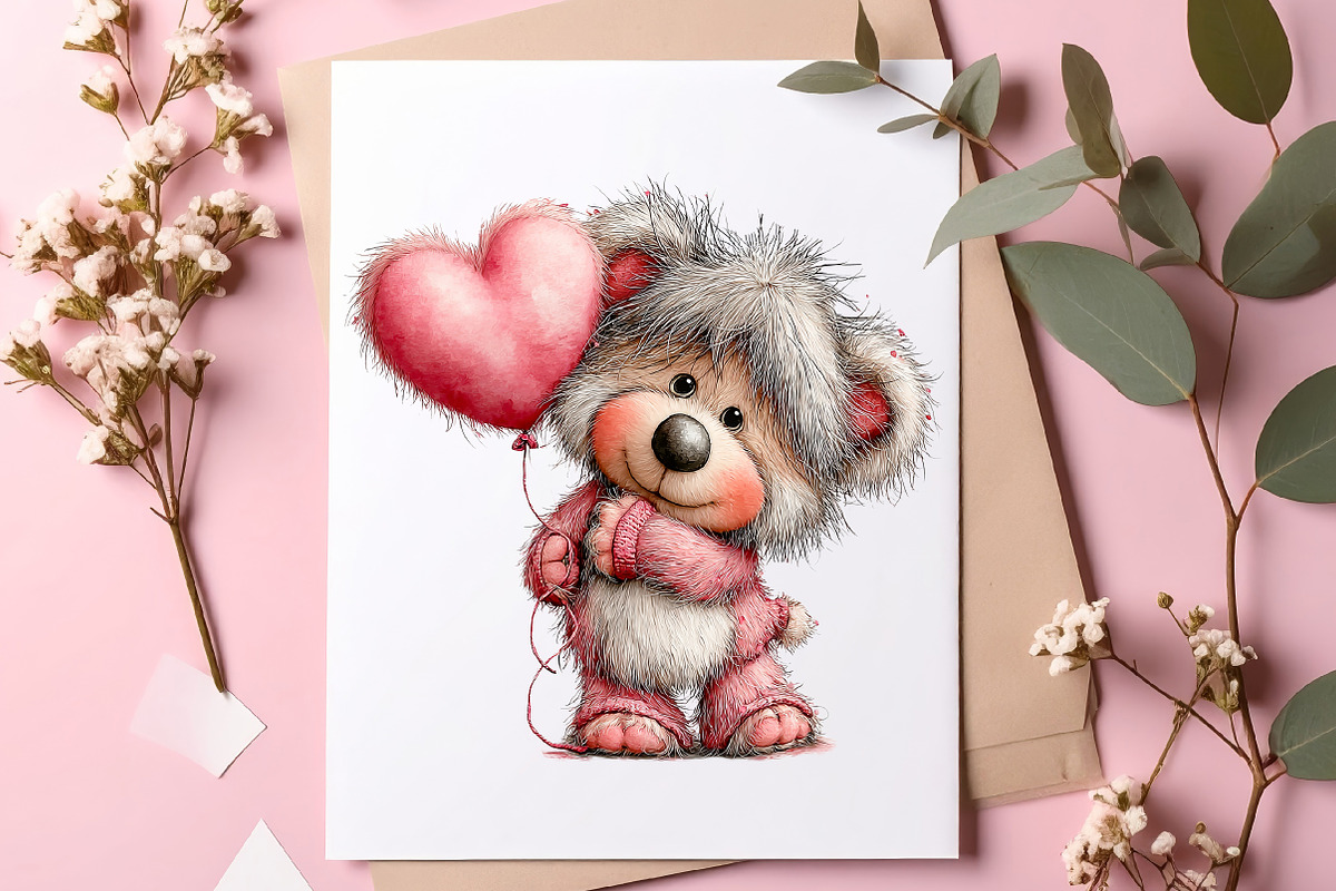 Teddy bear valentines day clipart, an Illustration by SinaCreation (Photo 7 of 11)