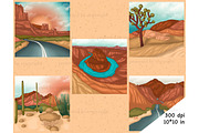 Road Trip Clipart | Desert Scene, a Seasonal Illustration by GlamArtZhanna (Thumbnail 2 of 3)