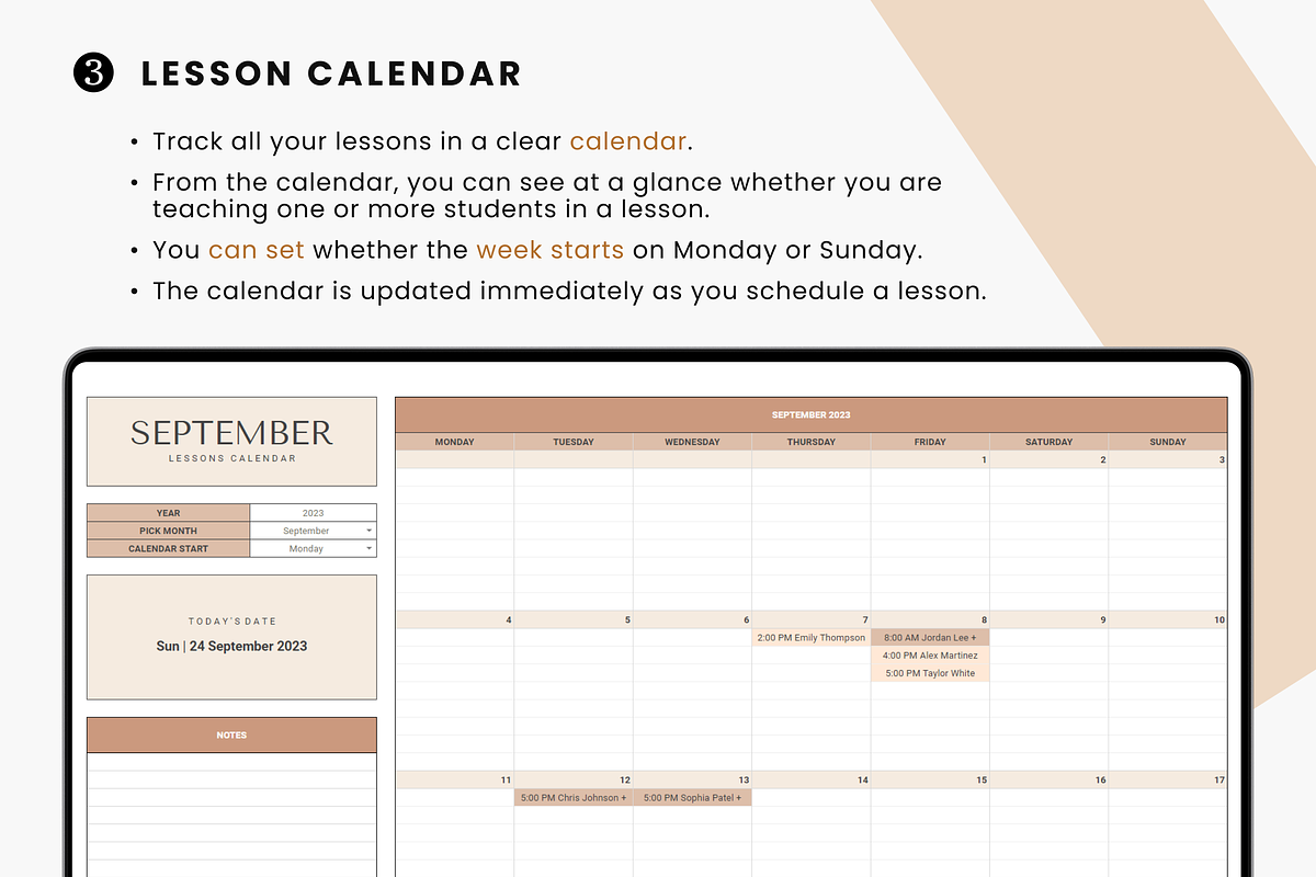 Tutoring Organizer & Lesson Planner, a Templates & Theme by MondaySpark (Photo 4 of 7)