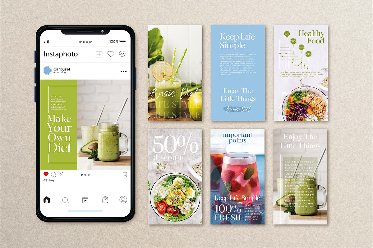 50 Instagram Canva Posts & Stories, a Social Media Template by Artemis-products (Photo 2 of 8)