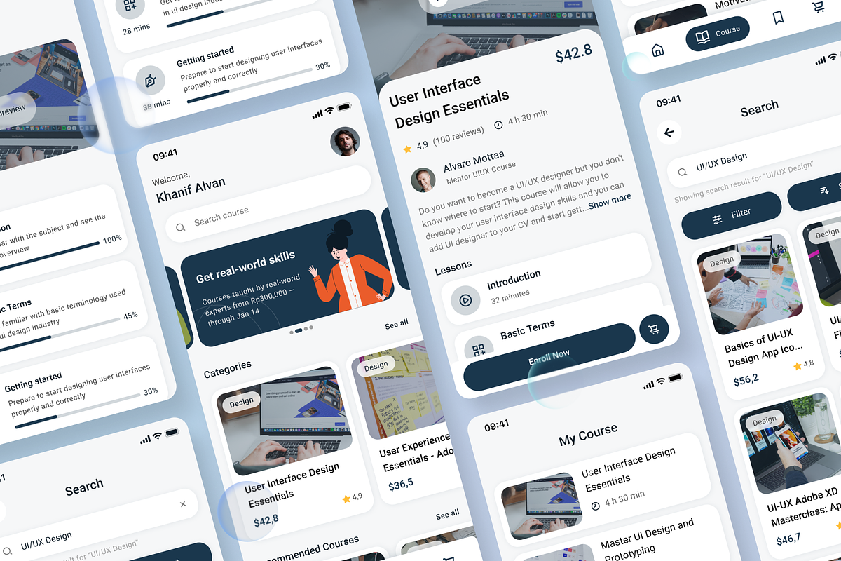 Mabel - Online Course Mobile App, an App Template by SLAB! Design