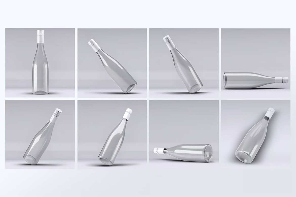 Wine Bottle Mock-Up, a Product Mockup by DesignRushMarket (Photo 3 of 8)