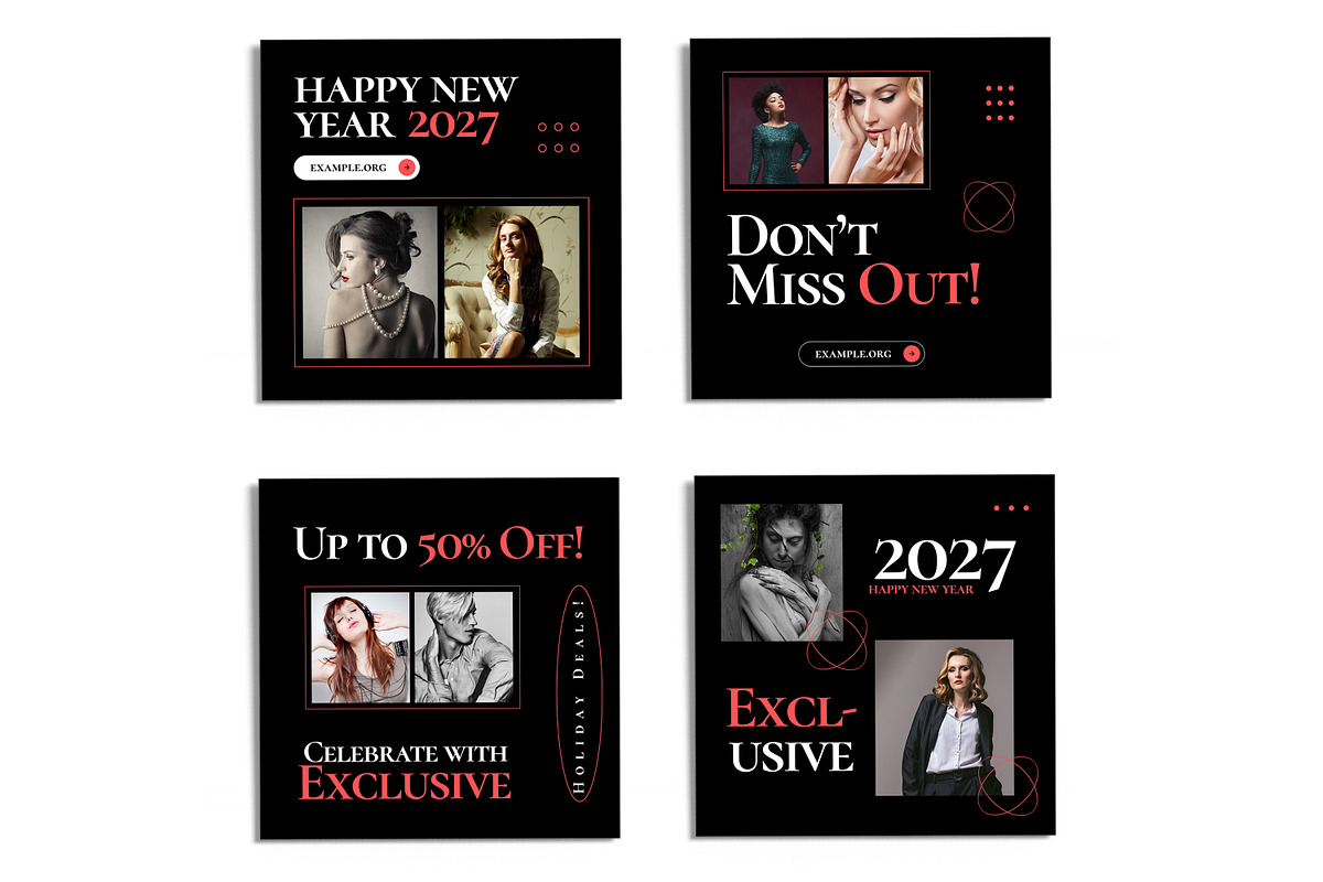 Black NewYear 2027 Social Media Post, a Social Media Template by ContestDesign (Photo 3 of 4)