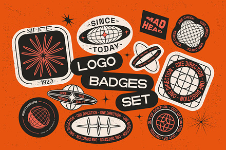 Editable Logo Badge Builder Set, a Poster Template by softulka