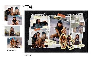 Photo Collage Scrapbook Mockup