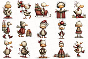 Christmas Whimsical Goose Clipart, an Illustration by OK Design (Thumbnail 4 of 6)