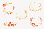 Gold Floral Wreath Clipart, a Decorative Illustration by STASIstudio (Thumbnail 2 of 3)