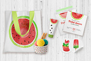 Watercolor Watermelon party clipart., a Food Illustration by NinaBrai (Thumbnail 4 of 5)