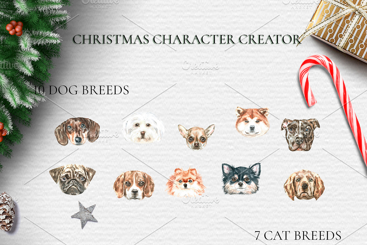 Christmas Character Dogs & Cats, an Animal Illustration by Catherine Wheel (Photo 16 of 23)