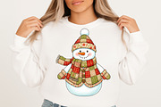 Patchwork Snowman png, Merry Christm, an Illustration by Libby Wishes (Thumbnail 5 of 8)