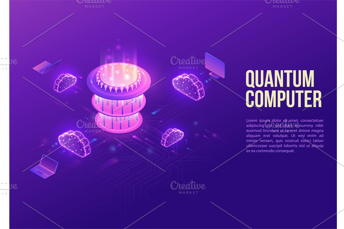 Quantum computer futuristic, a Technology Illustration by Nadine's illustrations