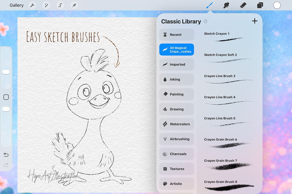 Procreate Crayon Brushes, a Brush Add-On by HopeArtIllustration (Photo 2 of 7)