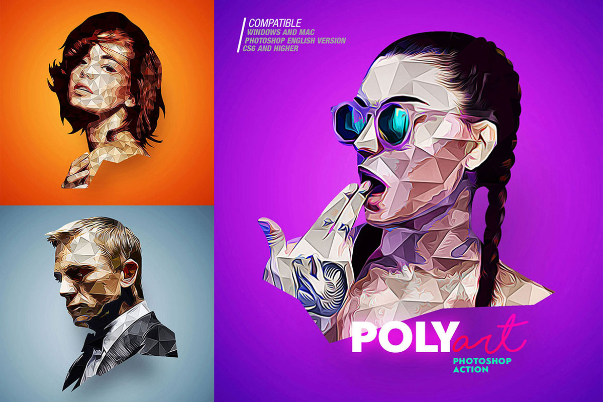 Low Poly Photoshop Action