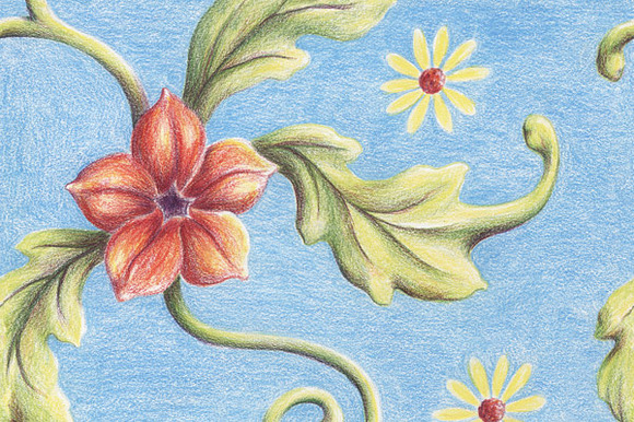 Seamless Hand Drawn Floral Pattern 1