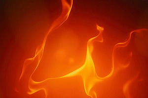 Glowing Fire Flame Background with I, a Photo by LOGOCREATIVE
