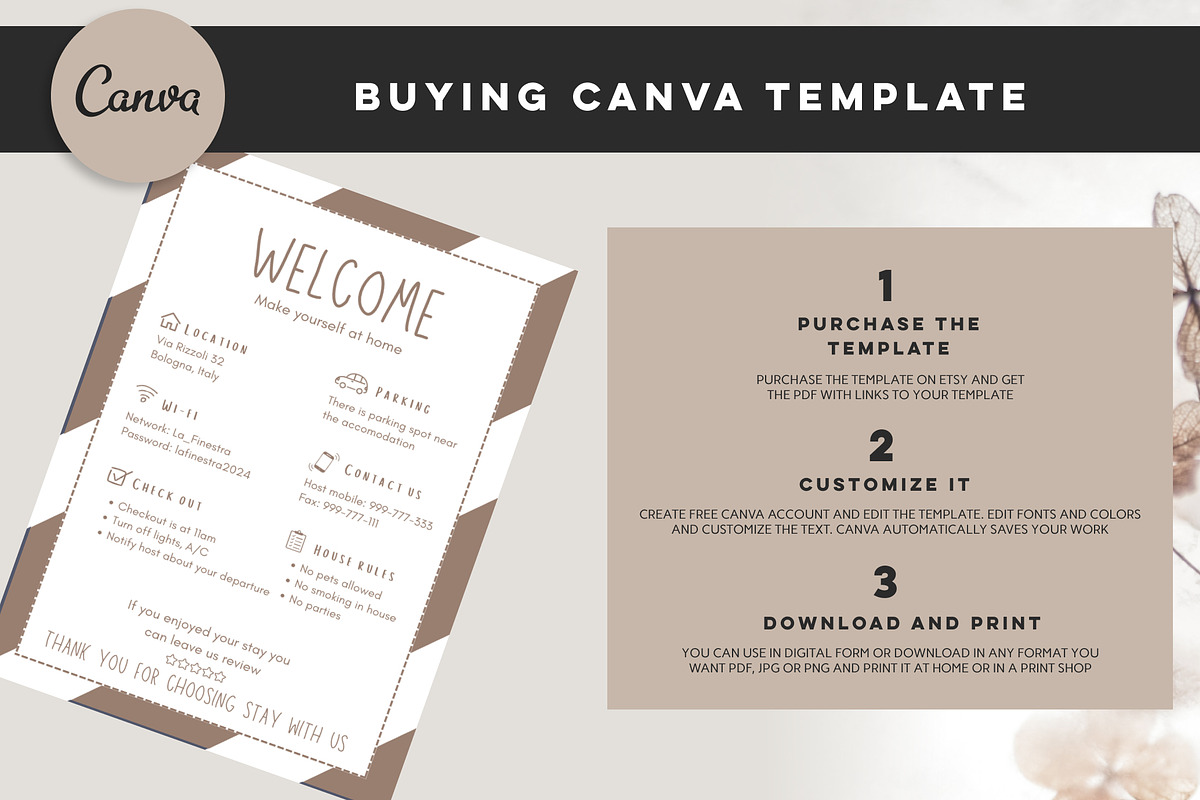 Welcome sign for Airbnb hosts, a Poster Template by Design House (Photo 12 of 15)