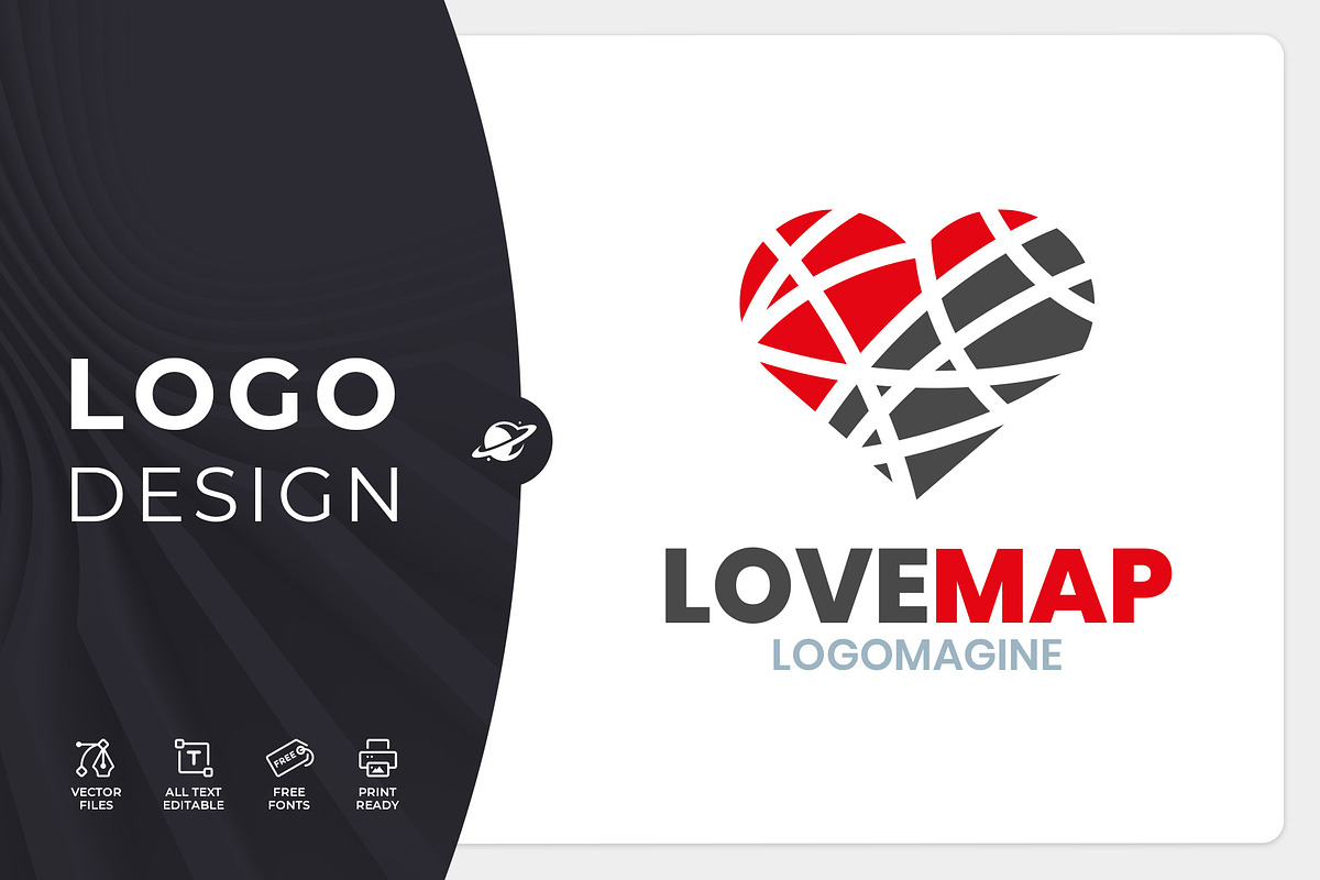 Love Map Logo Template, a Branding & Logo Template by LOGOMAGINE (Photo 1 of 16)