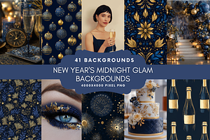 New Year's Midnight Glam Backgrounds