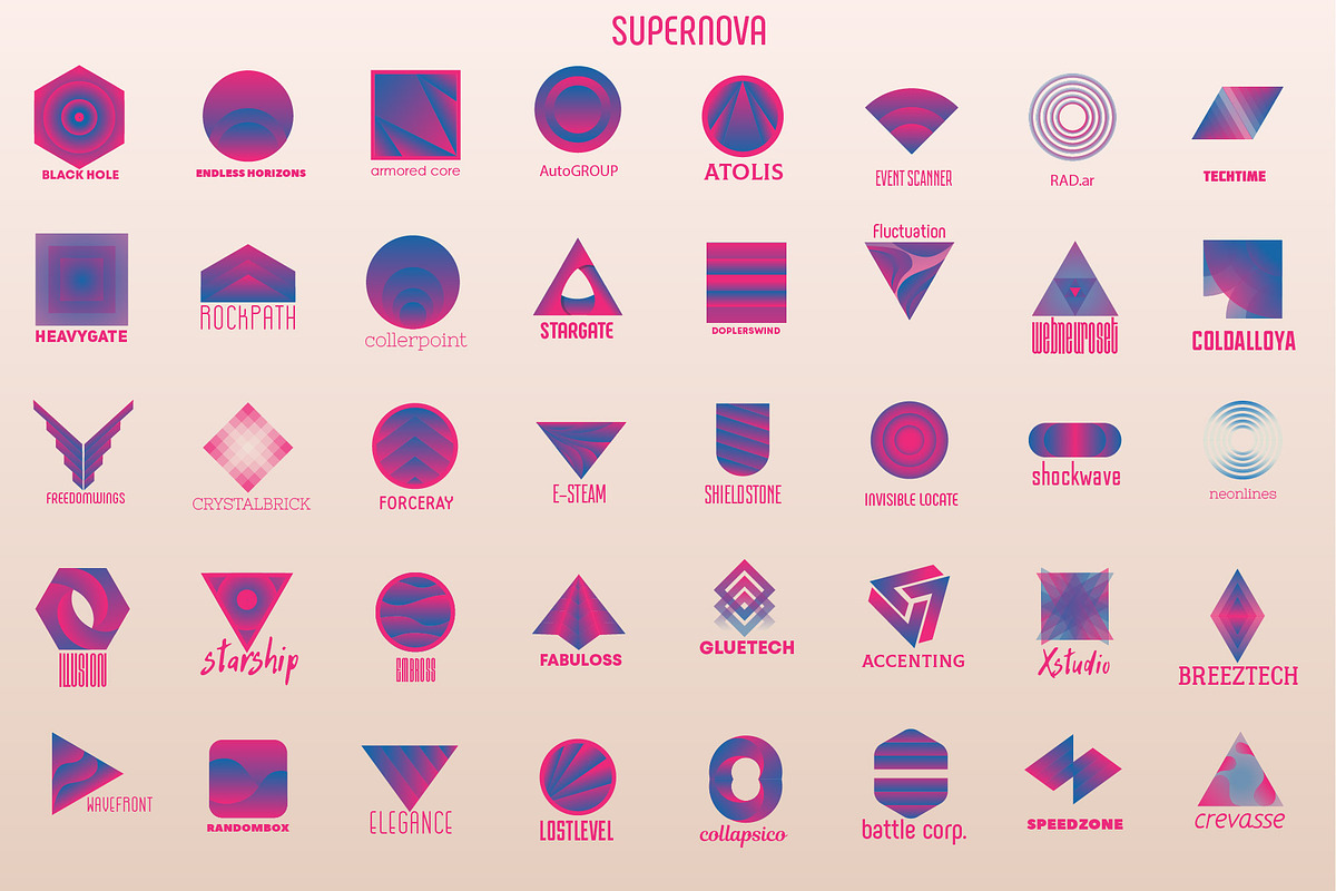40 Gradient Logos, a Branding & Logo Template by airunreal (Photo 18 of 26)