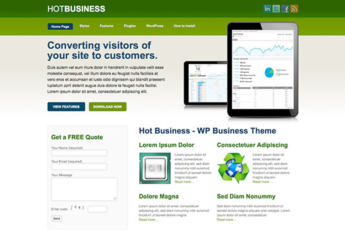 Hot Business, a WordPress Template by hot-themes (Photo 3 of 5)