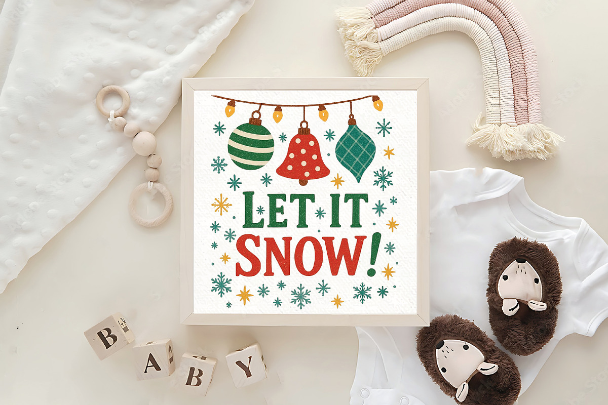 Let It Snow, Christmas PNG, an Illustration by CraftArtStudio (Photo 4 of 4)