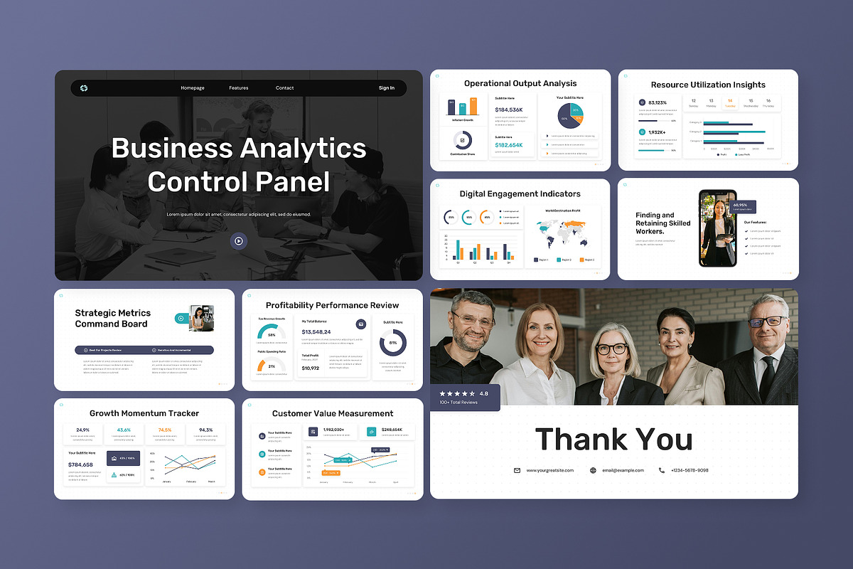 KPI Dashboard Google Slides, a Presentation Template by Antstheme