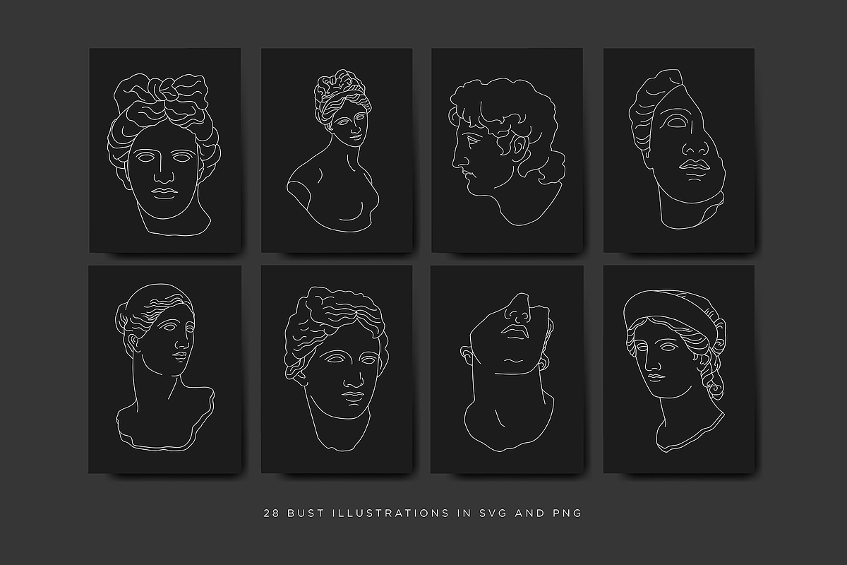 Aesthetic Greek Sculpture Line Art, an Illustration by Rough Edges Supply Co. (Photo 2 of 14)