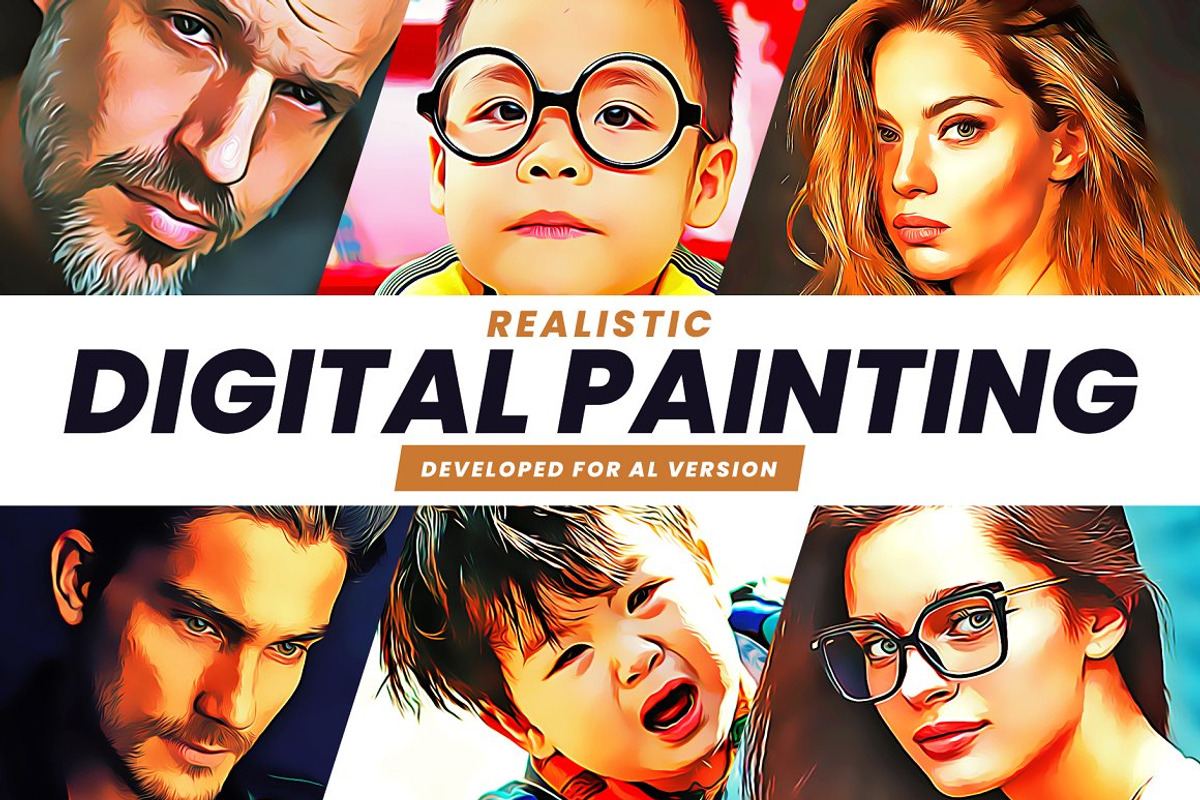 BUNDLE! 15 in 1 Oil Painting Effect, an Action Add-On by U_Design (Photo 2 of 16)