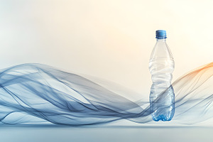 Plastic bottle with abstract flowing, an Industrial Photo by Photostock